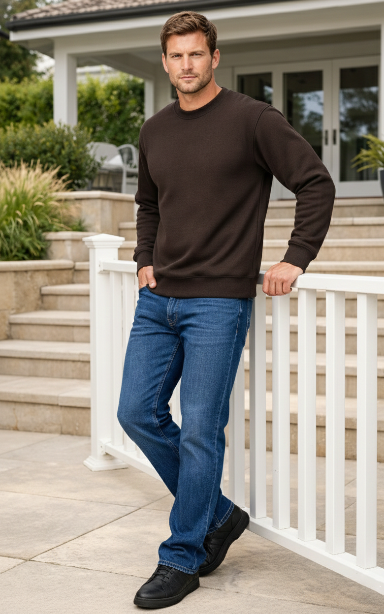 Dark Brown Men's Classic Sweatshirt