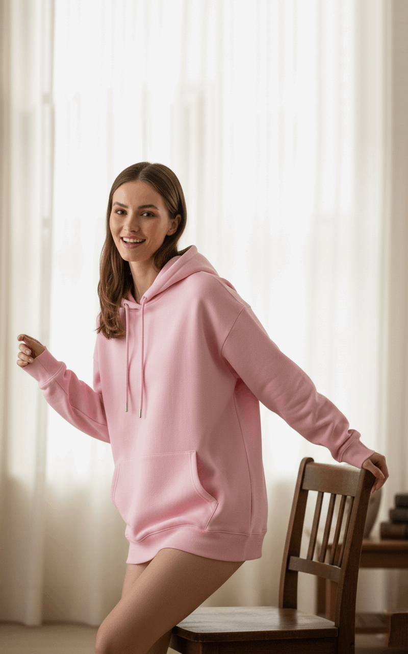 Baby Pink Oversized Hoodie