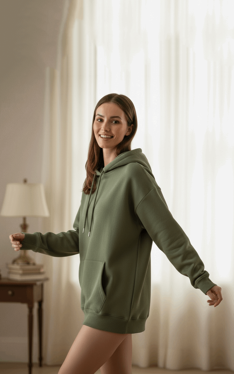 Khaki Oversized Hoodie