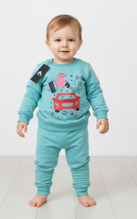 Car Sweat Shirt With jogger For Kid's
