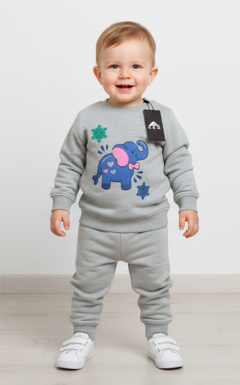 Elephant Sweat Shirt With Jogger For Kid's